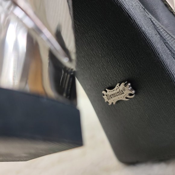 Demonia Black Platform Boots with Silver Studs - Picture 4 of 7